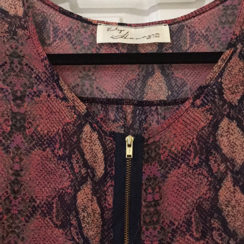 Sheer Flowy Python Print Top - Picture 2 of 5